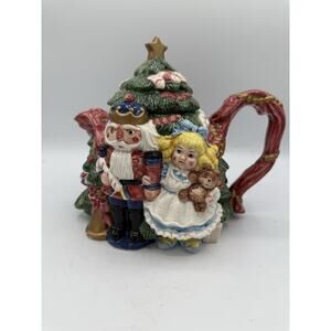 Vintage Fitz & Floyd Nutcracker Sweets Christmas Tree Teapot 1992